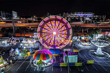 ferris wheel at night at The Atlanta Fair