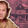 a collage of buffalo bill house, silence of the lambs