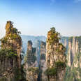 sandstone-quartz peaks of Zhangjiajie National forest in China 