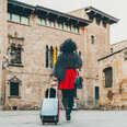 woman with suitcase