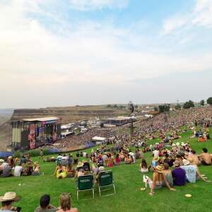 concertgoers at an outdoor festival at the gorge at george, washington